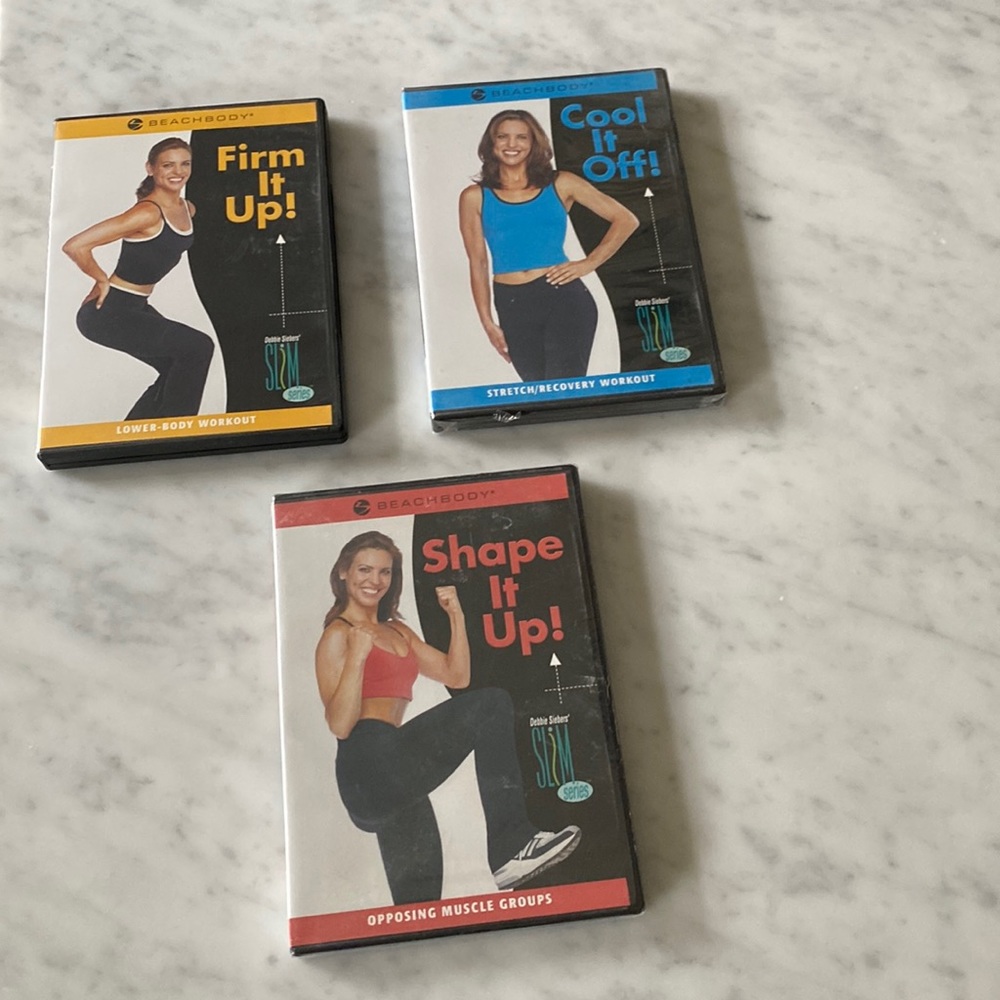 Beachbody 3 workout videos. Never used original packaging.